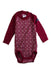 A Red Long Sleeve Bodysuits from Polarn O. Pyret in size 0-3M for girl. (Front View)