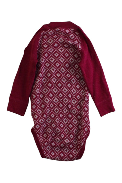 A Red Long Sleeve Bodysuits from Polarn O. Pyret in size 0-3M for girl. (Back View)