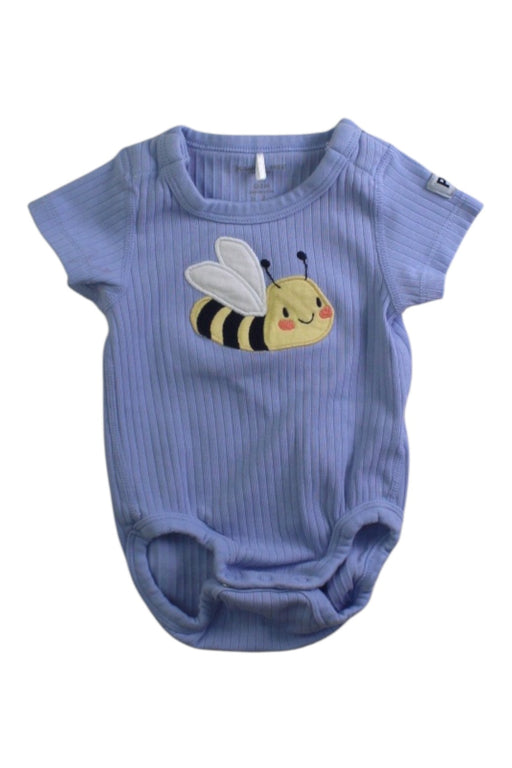 A Blue Short Sleeve Bodysuits from Polarn O. Pyret in size Newborn for neutral. (Front View)