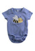 A Blue Short Sleeve Bodysuits from Polarn O. Pyret in size Newborn for neutral. (Front View)