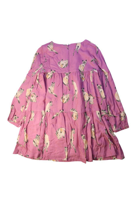 A Pink Long Sleeve Dresses from Nanos in size 8Y for girl. (Back View)