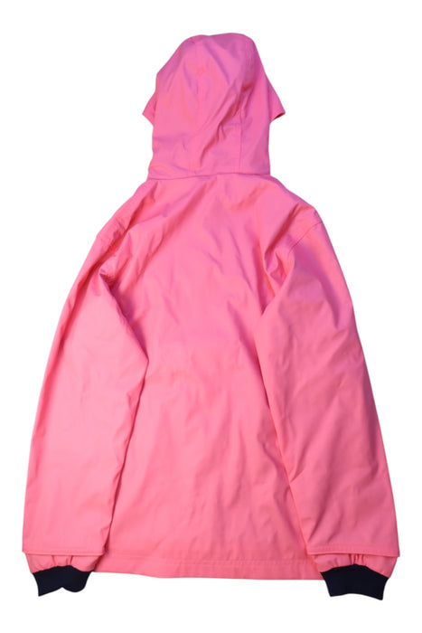 A Pink Rain Jackets from Petit Bateau in size 10Y for girl. (Back View)