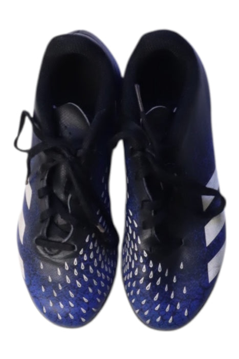 A Blue Cleats/Soccer Shoes from Adidas in size 10Y for boy. (Back View)