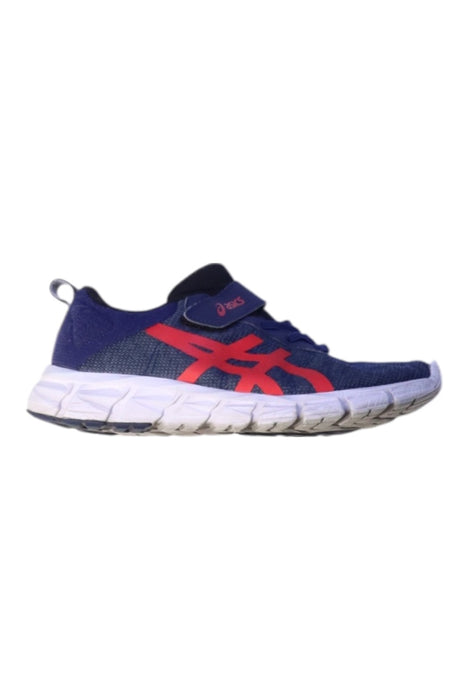 A Blue Sneakers from ASICS in size 12Y for boy. (Front View)