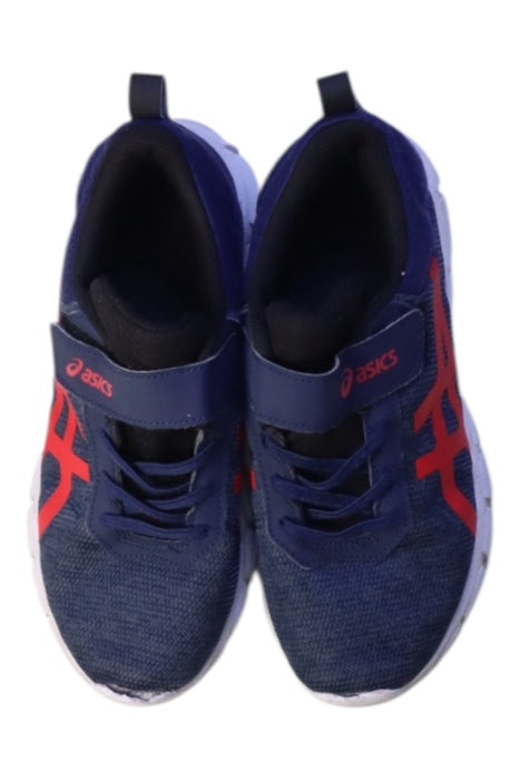 A Blue Sneakers from ASICS in size 12Y for boy. (Back View)