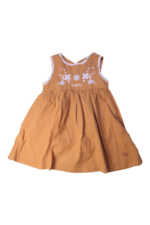 A Orange Sleeveless Dresses from Gannino d'Angelo in size 6T for girl. (Front View)