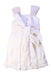 A White Sleeveless Dresses from Nanos in size 6T for girl. (Back View)