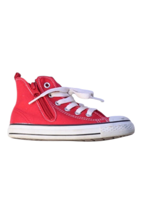 A Red Sneakers from Converse in size 5T for boy. (Front View)