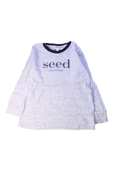 A White Long Sleeve T Shirts from Seed in size 4T for boy. (Front View)