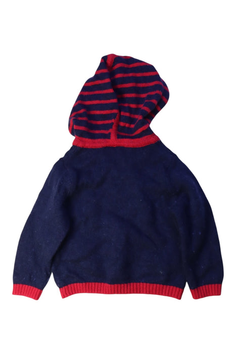 A Navy Hooded Sweatshirts from The Little White Company in size 3-6M for boy. (Back View)