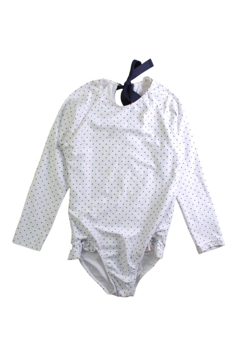 A White Swimsuits from Minnow in size 7Y for girl. (Front View)