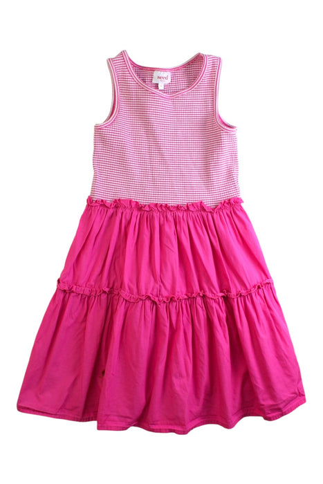 A Pink Sleeveless Dresses from Seed in size 6T for girl. (Front View)