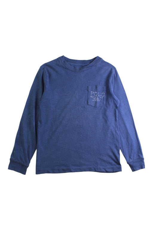 A Blue Long Sleeve Tops from Polo Ralph Lauren in size 5T for boy. (Front View)