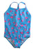 A Blue Swimsuits from Speedo in size 6T for girl. (Front View)