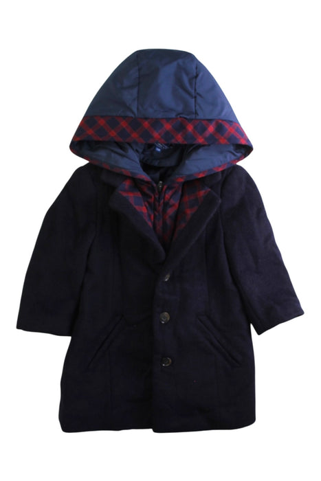 A Navy Coats from Nicholas & Bears in size 6-12M for boy. (Front View)