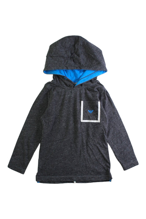 A Grey Hooded Sweatshirts from Armani in size 4T for boy. (Front View)