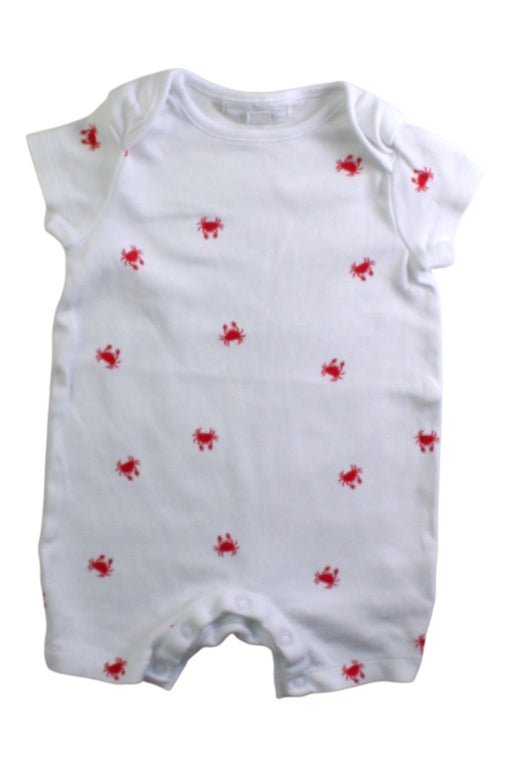 A White Short Sleeve Rompers from The Little White Company in size 3-6M for neutral. (Front View)