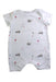 A White Short Sleeve Rompers from The Little White Company in size 3-6M for boy. (Front View)