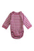 A Pink Long Sleeve Bodysuits from Polarn O. Pyret in size 0-3M for girl. (Front View)