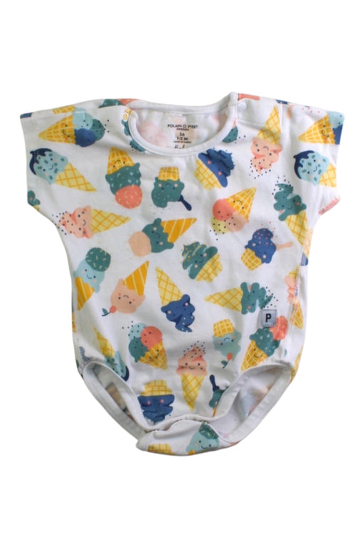 A Multicolour Short Sleeve Bodysuits from Polarn O. Pyret in size 0-3M for neutral. (Front View)