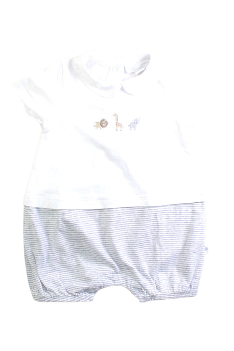 A White Short Sleeve Rompers from The Little White Company in size 3-6M for neutral. (Front View)