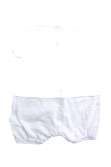 A White Short Sleeve Rompers from The Little White Company in size 3-6M for neutral. (Back View)