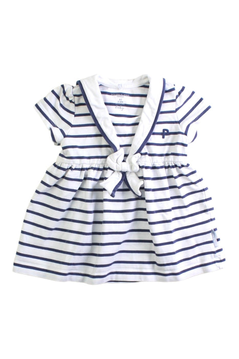A White Short Sleeve Dresses from Polarn O. Pyret in size 0-3M for girl. (Front View)