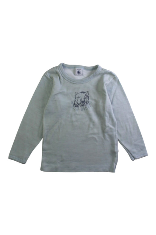 A Grey Long Sleeve T Shirts from Petit Bateau in size 6T for boy. (Front View)