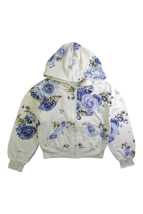 A White Hooded Sweatshirts from Monnalisa in size 8Y for girl. (Front View)