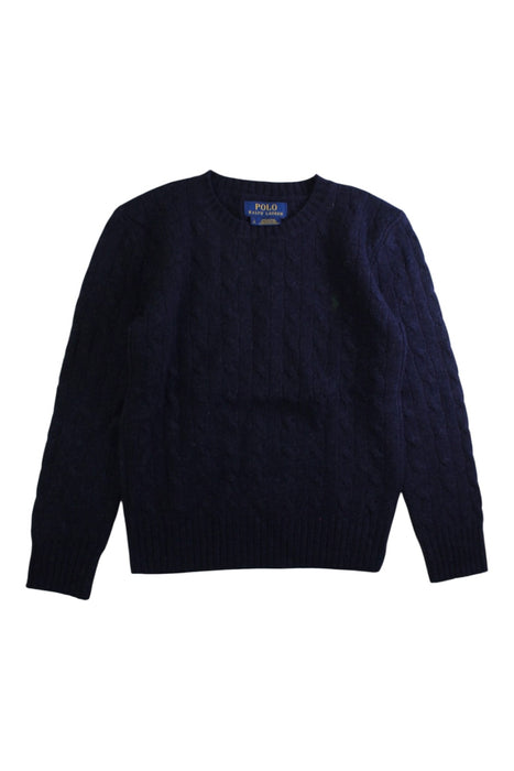 A Navy Knit Sweaters from Polo Ralph Lauren in size 8Y for boy. (Front View)