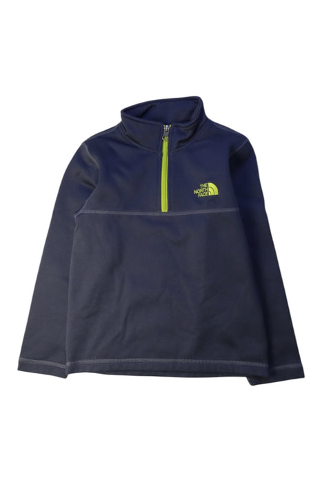 A Navy Zippered Sweatshirts from The North Face in size 6T for boy. (Front View)