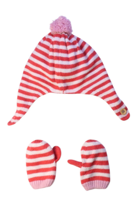 A Red Winter Hats from Boden in size 12-18M for girl. (Back View)