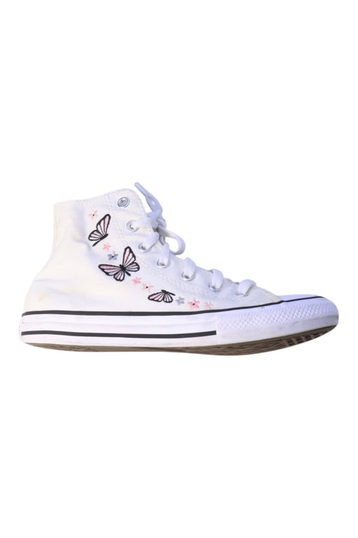 A White Sneakers from Converse in size 10Y for girl. (Front View)