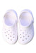 A White Slip Ons from Crocs in size 6T for neutral. (Back View)