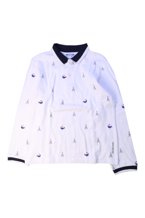 A White Long Sleeve Polos from Jacadi in size 8Y for boy. (Front View)