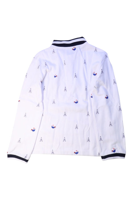 A White Long Sleeve Polos from Jacadi in size 8Y for boy. (Back View)