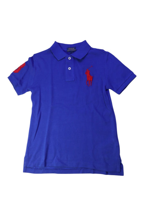 A Blue Short Sleeve Polos from Polo Ralph Lauren in size 6T for boy. (Front View)
