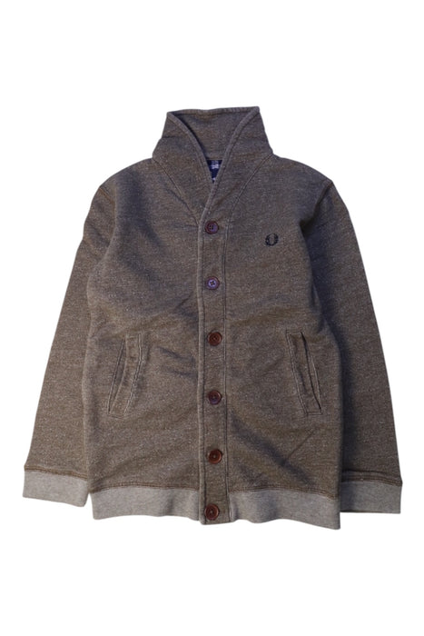 A Brown Cardigans from Fred Perry in size 7Y for boy. (Front View)