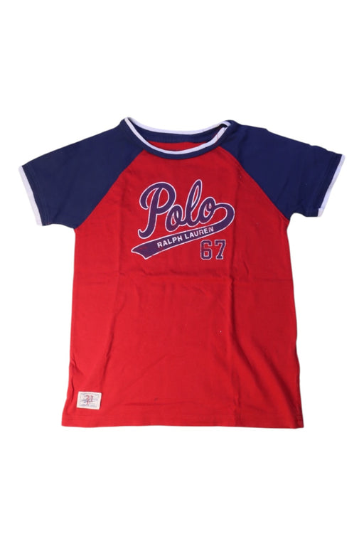 A Red Short Sleeve T Shirts from Polo Ralph Lauren in size 5T for boy. (Front View)