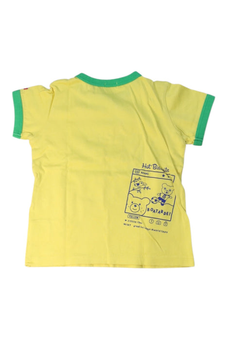 A Yellow Short Sleeve T Shirts from Miki House in size 4T for boy. (Back View)