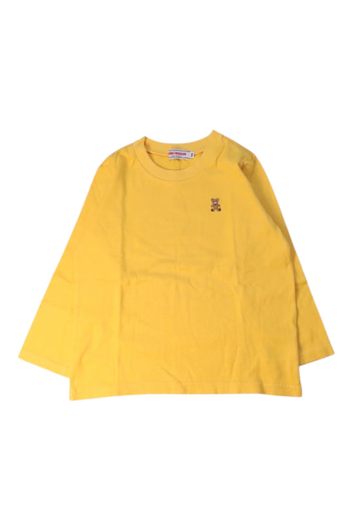A Yellow Long Sleeve T Shirts from Miki House in size 3T for boy. (Front View)