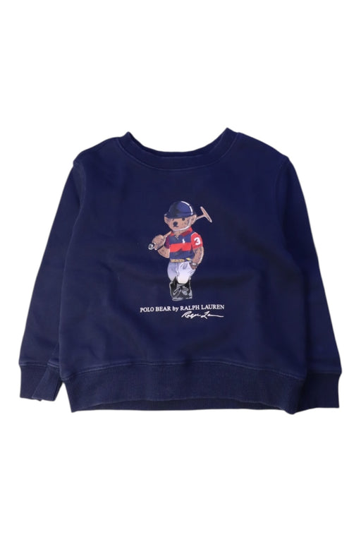 A Navy Crewneck Sweatshirts from Polo Ralph Lauren in size 4T for boy. (Front View)