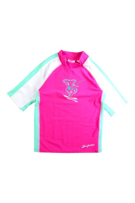 A Pink Rash Guards from Sunbusters in size 6T for girl. (Front View)