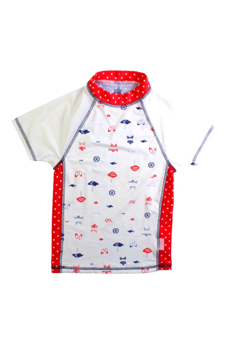 A Red Rash Guards from Platypus in size 8Y for girl. (Front View)
