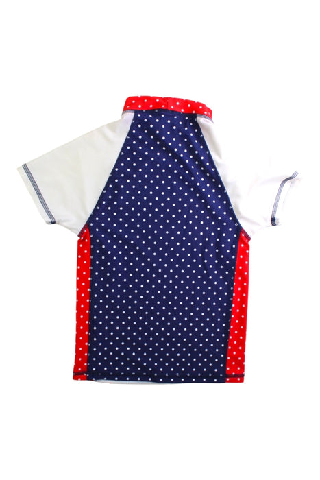 A Red Rash Guards from Platypus in size 8Y for girl. (Back View)
