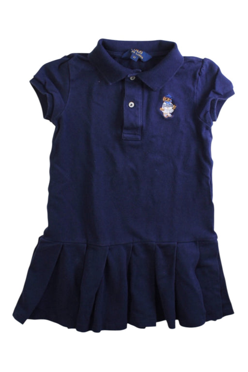 A Navy Short Sleeve Dresses from Polo Ralph Lauren in size 4T for girl. (Front View)