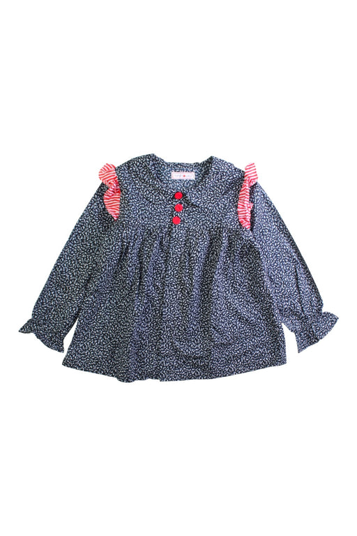 A Navy Long Sleeve Tops from Tang'Roulou in size 6T for girl. (Front View)