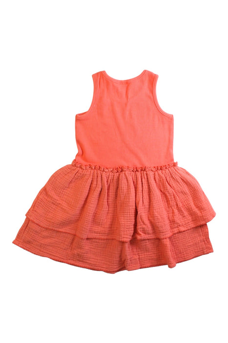 A Orange Sleeveless Dresses from Seed in size 5T for girl. (Back View)