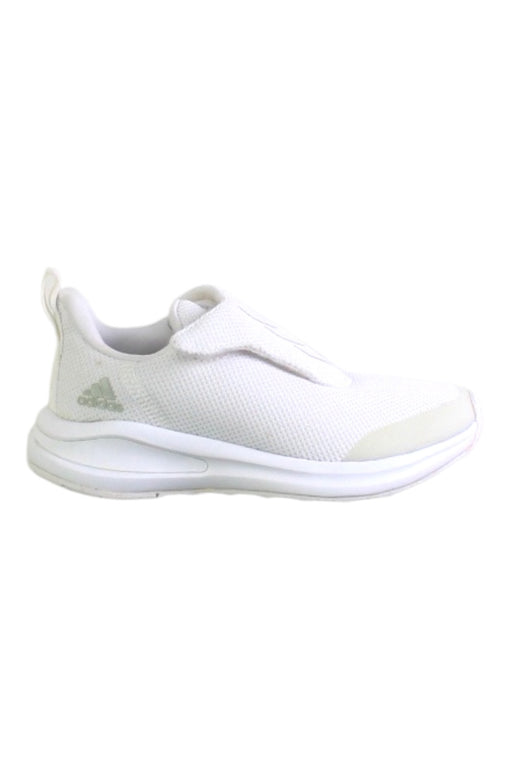 A White Slip Ons from Adidas in size 5T for boy. (Front View)
