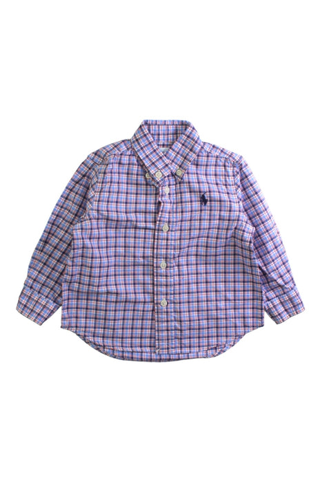 A Purple Long Sleeve Shirts from Ralph Lauren in size 6-12M for boy. (Front View)